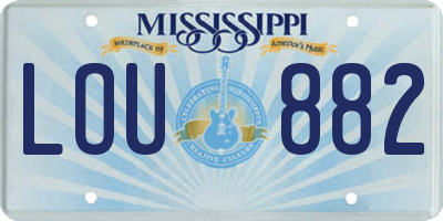MS license plate LOU882