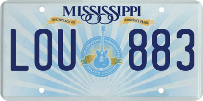 MS license plate LOU883