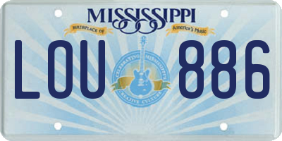 MS license plate LOU886