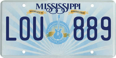 MS license plate LOU889