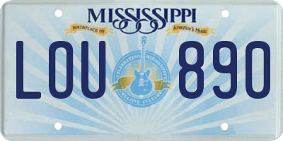 MS license plate LOU890