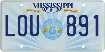 MS license plate LOU891