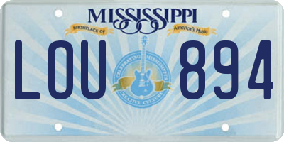 MS license plate LOU894