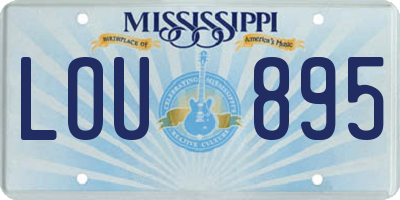 MS license plate LOU895
