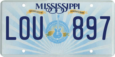 MS license plate LOU897