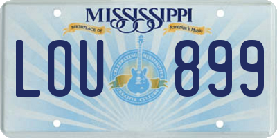 MS license plate LOU899
