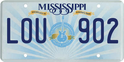 MS license plate LOU902
