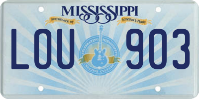 MS license plate LOU903
