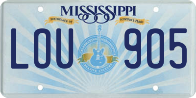 MS license plate LOU905