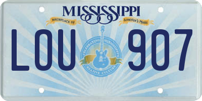 MS license plate LOU907