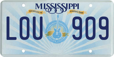 MS license plate LOU909