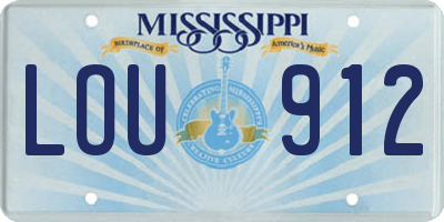 MS license plate LOU912