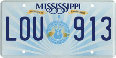 MS license plate LOU913