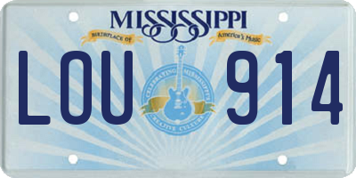 MS license plate LOU914