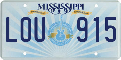 MS license plate LOU915