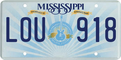 MS license plate LOU918
