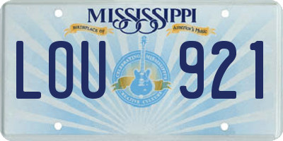 MS license plate LOU921