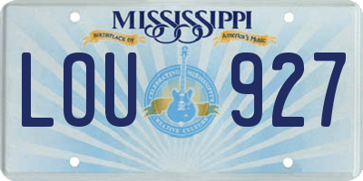MS license plate LOU927