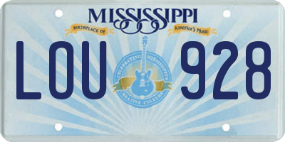 MS license plate LOU928