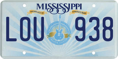 MS license plate LOU938