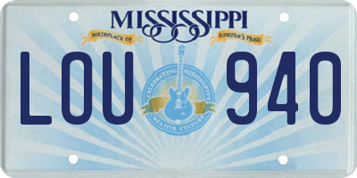 MS license plate LOU940