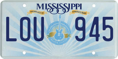 MS license plate LOU945