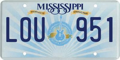 MS license plate LOU951