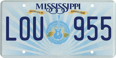 MS license plate LOU955