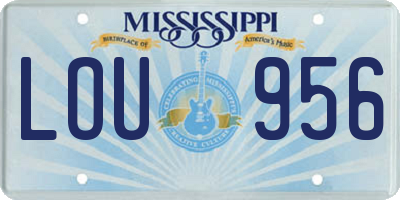 MS license plate LOU956