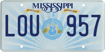 MS license plate LOU957