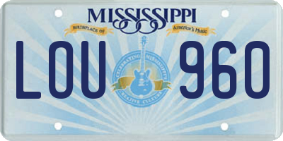 MS license plate LOU960