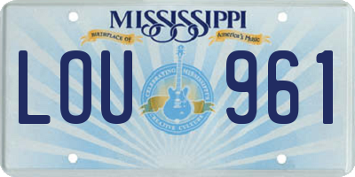 MS license plate LOU961