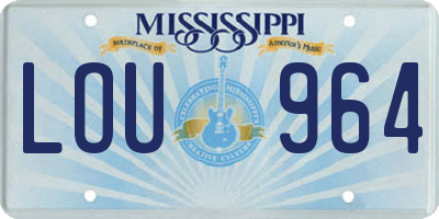 MS license plate LOU964