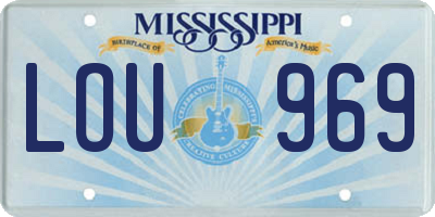 MS license plate LOU969