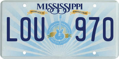 MS license plate LOU970