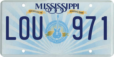 MS license plate LOU971