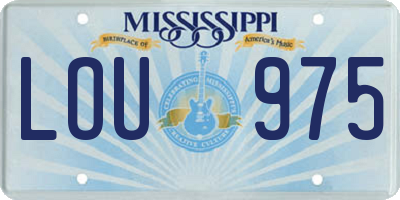 MS license plate LOU975