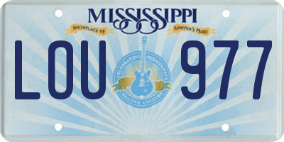 MS license plate LOU977