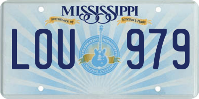 MS license plate LOU979