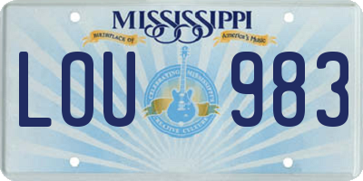 MS license plate LOU983