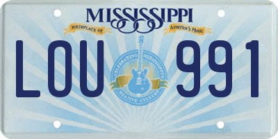 MS license plate LOU991