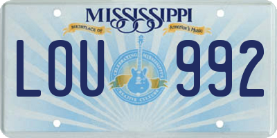 MS license plate LOU992