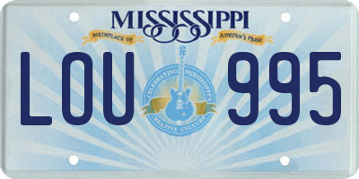 MS license plate LOU995