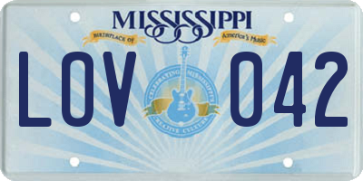 MS license plate LOV042