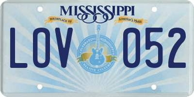 MS license plate LOV052