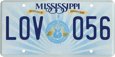 MS license plate LOV056