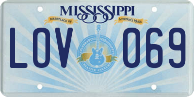 MS license plate LOV069