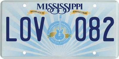 MS license plate LOV082