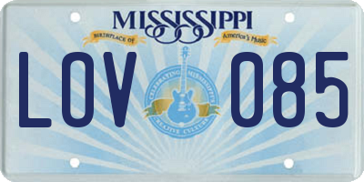 MS license plate LOV085