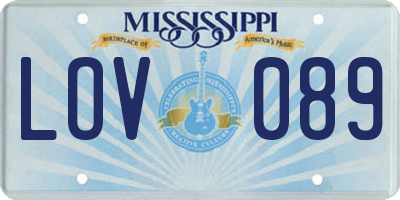 MS license plate LOV089